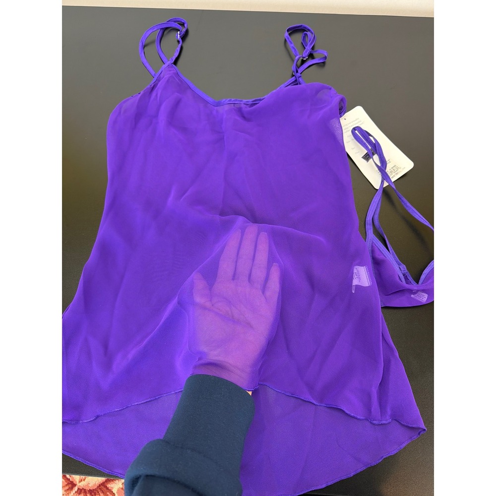 Shirley of Hollywood Purple Sheer Chemise & Thong Panty Size Small - Picture 5 of 10